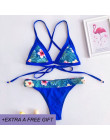 Bikini Set Sexy kobiety stałe czarny niebieski strój kąpielowy Bikini ze stringami kobiet metalowe Hot wiercenia strój kąpielowy