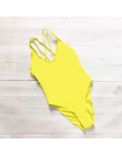 Czysty kolor jeden kawałek strój kąpielowy Bikini kobiety stroje kąpielowe High Cut Monokini body różowy, żółty, czarny, biały n