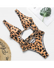 W X Sexy strój kąpielowy jednoczęściowy strój kąpielowy kobiet String monokini Leopard drukuj bikini 2019 Plus rozmiar stroje ką