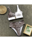 W X Sexy strój kąpielowy jednoczęściowy strój kąpielowy kobiet String monokini Leopard drukuj bikini 2019 Plus rozmiar stroje ką