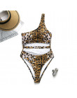 W X Sexy strój kąpielowy jednoczęściowy strój kąpielowy kobiet String monokini Leopard drukuj bikini 2019 Plus rozmiar stroje ką