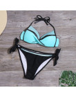 Nowy Patchwork Push Up Bikini Set kobiety Shining graniczy z strój kąpielowy seksowne cekiny stroje kąpielowe kobiet lato kostiu