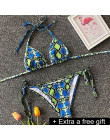 Nowy w stylu Vintage drukuj Bikini Set trójkąt strój kąpielowy brazylijski Biquini damskie plaża stroje kąpielowe Monokini Maill