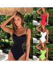 2019 Sexy One Piece strój kąpielowy kobiety Mesh Patchwork stroje kąpielowe Push Up Monokini bandaż strój kąpielowy dla Maillot 