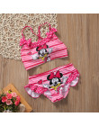 Hirigin dzieci Baby Girl Bikini zestaw 2019 Minnie Mouse różowy strój kąpielowy garnitur 2-7 T śliczne Kawaii kostium kąpielowy 