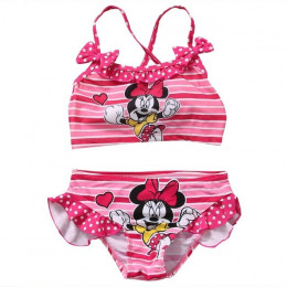 Hirigin dzieci Baby Girl Bikini zestaw 2019 Minnie Mouse różowy strój kąpielowy garnitur 2-7 T śliczne Kawaii kostium kąpielowy 