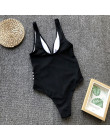 2019 Sexy One Piece strój kąpielowy kobiety głęboki dekolt w serek Monokini w paski body Push Up stroje kąpielowe kobiet strój k