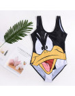 21 wzór 3D Cartoon Monokini kobiety w paski strój kąpielowy stroje kąpielowe otwórz wróć strój kąpielowy Backless plaża nosić Se