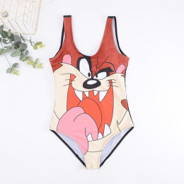 21 wzór 3D Cartoon Monokini kobiety w paski strój kąpielowy stroje kąpielowe otwórz wróć strój kąpielowy Backless plaża nosić Se