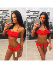 2019 Bikini kobiet strój kąpielowy stroje kąpielowe Sexy Ruffles Bandeau Bikini Set plaża niskiej talii na dole kostiumy kąpielo