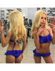 2019 Bikini kobiet strój kąpielowy stroje kąpielowe Sexy Ruffles Bandeau Bikini Set plaża niskiej talii na dole kostiumy kąpielo