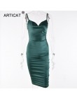 Arctic cat satyna bez ramiączek Bodycon bandaż ramiączko spaghetti do sukienki Backless płaszcza letnia sukienka 2019 Casual pla