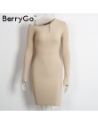 BerryGo elegancki off shoulder bodycon sukienka z długim rękawem krótki wieczorne party klub biały sukienka kobiety jesień zima 