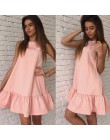 Vestidos Sexy Ruffles kobiety sukienka 2019 lato bez rękawów na co dzień linia plaża Boho czerwone sukienki Party krótki Mini su