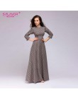 S. smak Retro fala punkt długa sukienka kobiety w stylu vintage styl O-neck trzy czwarte rękaw elegancka vestidos wiosna letnie 