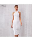 ADYCE 2019 nowy letni biały kobiety bandaża sukni Vestidos elegancki Tank Sexy bez rękawów Bodycon klub sukienki Celebrity sukie