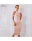 ADYCE 2019 nowy letni biały kobiety bandaża sukni Vestidos elegancki Tank Sexy bez rękawów Bodycon klub sukienki Celebrity sukie