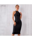 ADYCE 2019 nowy letni biały kobiety bandaża sukni Vestidos elegancki Tank Sexy bez rękawów Bodycon klub sukienki Celebrity sukie