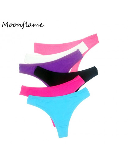 Moonflme 5 sztuk/partii Sexy stringi bawełniane kobiety bielizna G String stringi 87181