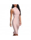 INDRESSME Midi kobiety bandaża sukni Party Dress letnia sukienka moda bez rękawów z golfem Bodycon sukienka Vestidos hurtownie 2