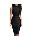 INDRESSME Midi kobiety bandaża sukni Party Dress letnia sukienka moda bez rękawów z golfem Bodycon sukienka Vestidos hurtownie 2