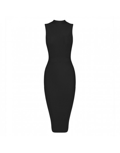 INDRESSME Midi kobiety bandaża sukni Party Dress letnia sukienka moda bez rękawów z golfem Bodycon sukienka Vestidos hurtownie 2