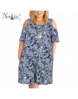 Nemidor kobiety Casual O-neck Off The Shoulder Midi Plus rozmiar letnia sukienka z krótkim rękawem luźne rocznika sukienka z kie