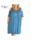 Nemidor kobiety Casual O-neck Off The Shoulder Midi Plus rozmiar letnia sukienka z krótkim rękawem luźne rocznika sukienka z kie