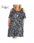 Nemidor kobiety Casual O-neck Off The Shoulder Midi Plus rozmiar letnia sukienka z krótkim rękawem luźne rocznika sukienka z kie