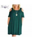 Nemidor kobiety Casual O-neck Off The Shoulder Midi Plus rozmiar letnia sukienka z krótkim rękawem luźne rocznika sukienka z kie