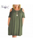 Nemidor kobiety Casual O-neck Off The Shoulder Midi Plus rozmiar letnia sukienka z krótkim rękawem luźne rocznika sukienka z kie