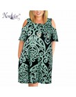 Nemidor kobiety Casual O-neck Off The Shoulder Midi Plus rozmiar letnia sukienka z krótkim rękawem luźne rocznika sukienka z kie