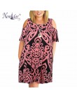 Nemidor kobiety Casual O-neck Off The Shoulder Midi Plus rozmiar letnia sukienka z krótkim rękawem luźne rocznika sukienka z kie