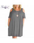 Nemidor kobiety Casual O-neck Off The Shoulder Midi Plus rozmiar letnia sukienka z krótkim rękawem luźne rocznika sukienka z kie