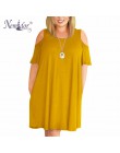 Nemidor kobiety Casual O-neck Off The Shoulder Midi Plus rozmiar letnia sukienka z krótkim rękawem luźne rocznika sukienka z kie