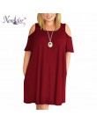 Nemidor kobiety Casual O-neck Off The Shoulder Midi Plus rozmiar letnia sukienka z krótkim rękawem luźne rocznika sukienka z kie