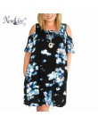 Nemidor kobiety Casual O-neck Off The Shoulder Midi Plus rozmiar letnia sukienka z krótkim rękawem luźne rocznika sukienka z kie