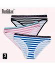 Women's Panties Sexy Cotton Crotch Briefs Female Underwear Lingerie Bikini Ladies Knickers Breathable Striped 3 pcs/set FUNCILAC