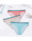 Women's Panties Sexy Cotton Crotch Briefs Female Underwear Lingerie Bikini Ladies Knickers Breathable Striped 3 pcs/set FUNCILAC