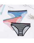 Women's Panties Sexy Cotton Crotch Briefs Female Underwear Lingerie Bikini Ladies Knickers Breathable Striped 3 pcs/set FUNCILAC