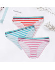 Women's Panties Sexy Cotton Crotch Briefs Female Underwear Lingerie Bikini Ladies Knickers Breathable Striped 3 pcs/set FUNCILAC