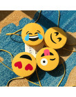 Śliczne Emoji torby na ramię kobiety torba kurierska ze skóry PU torba dziewczyny Crossbody torba dla dzieci, małe, okrągłe, Sat