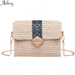 Aelicy moda damska w stylu Vintage pościel słomy torba Lady moda uniwersalny prosty styl plaża podróży Crossbody torba nowy