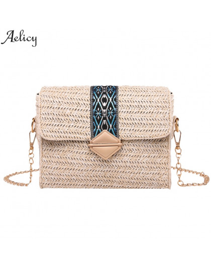 Aelicy moda damska w stylu Vintage pościel słomy torba Lady moda uniwersalny prosty styl plaża podróży Crossbody torba nowy