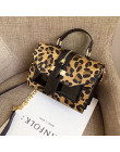 Leopard Crossbody torby dla kobiet z zamkiem błyskawicznym dekoracji panie łańcuch torebki i portmonetki ze skóry lakierowanej m