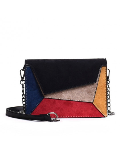 SMOOZA Retro matowy Patchwork Crossbody torby dla kobiet Messenger torby łańcuch pasek torba na ramię pani mała klapa na krzyż t