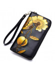 Flower Genuine Leather Women's Wallet Female Long Walet Women Carteira Lady Clutch Money Bag Coin Purse Cartera Mujer Portomonee