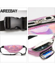 AIREEBAY holograficzny Fanny Pack dla kobiet różowy srebrny kobiet saszetka na pasek czarny Laser torby z paskiem na zewnątrz po