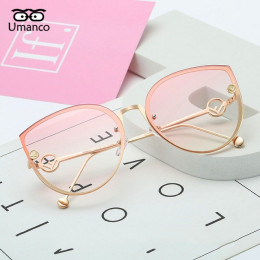 Umanco 2018 kobiety moda duże kwadratowe metalowe Cat okulary przeciwsłoneczne damskie męskie wielokolorowe okulary przeciwsłone