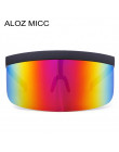 ALOZ MICC kobiety Oversize tarcza Visor okulary przeciwsłoneczne damskie Retro wiatroszczelna okulary mężczyźni osłona przeciwsł